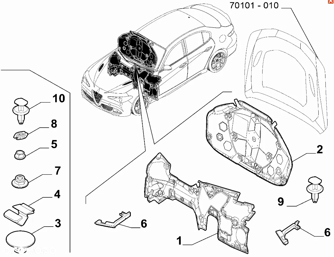 Wygłuszenie maski, izolacja, ALFA ROMEO GIULIA, NOWE - 2