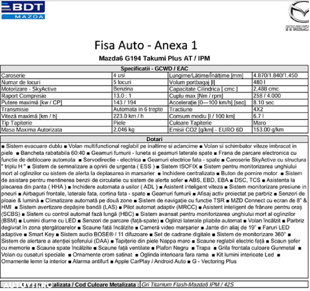 Mazda 6 G194 AT Takumi Plus - 14