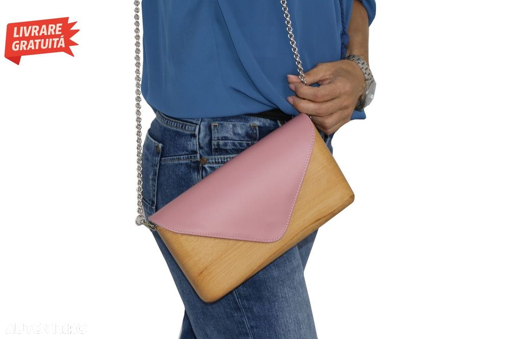 Geanta Lemnia Roz Nude- livrare gratuita - 16