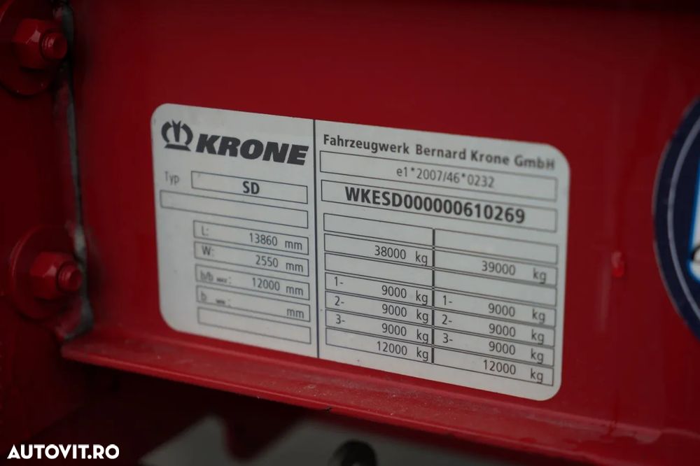 Krone CORTINĂ  / STANDARD / COȘ PENTRU PALEȚI / SAF / - 26