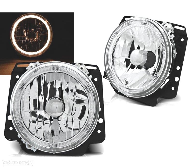 FARÓIS ANGEL EYES GOLF2 MK II 83-91 CROMADO H4 - 6