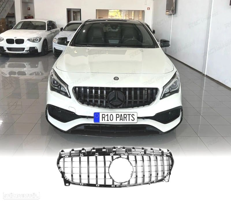 GRELHA FRONTAL MERCEDES CLA C117 16-19 LOOK AMG PRETO BRILHANTE - 1