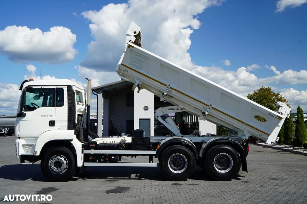 MAN TGS 33.400 / 6X4 / BASCULĂ CU 2 LATE / BASCULĂ CU HIDRODOXIE / BORDMATIC / MEILLER KIPPER / EURO 5 - 4