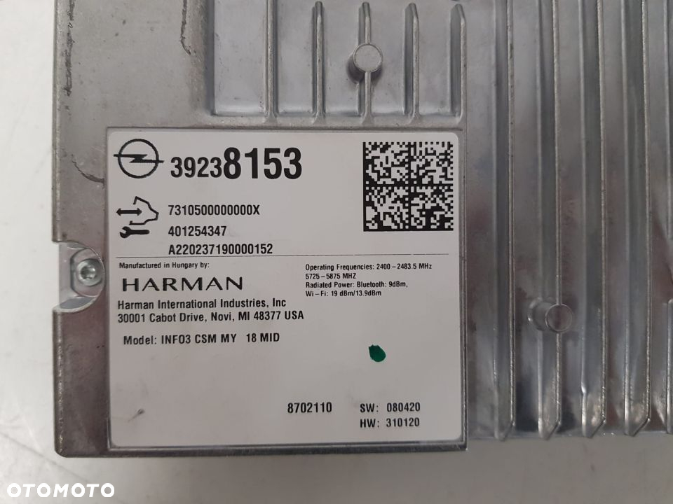 RADIO MULTIMEDIA MODUŁ HARMAN OPEL 39238153 WIFI BLUETOOTH NOWY - 4