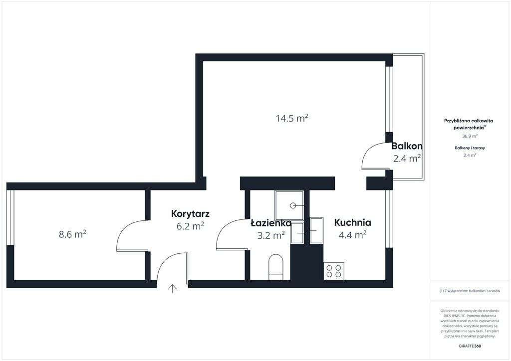 Mieszkanie, 38 m², Łódź