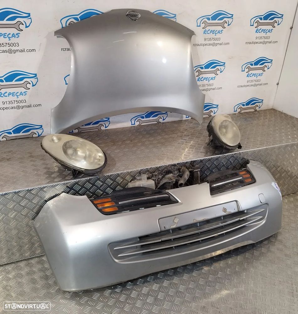 FRENTE COMPLETA NISSAN MICRA 3 III MK3 K12 CAPOT PARACHOQUES GUARDA-LAMAS ÓTICAS FRENTE FIBRA RADIADOR VENTILADOR REFORÇO - 2