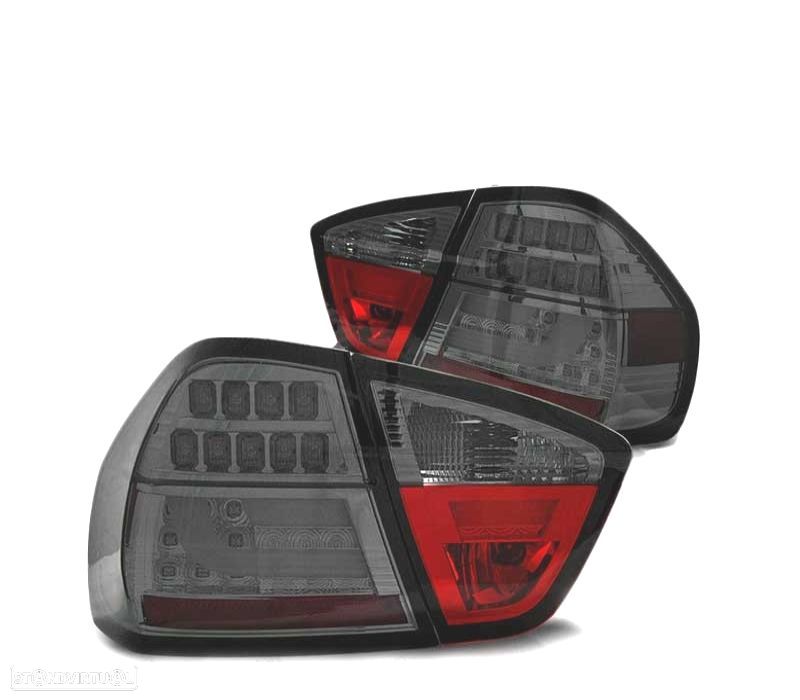 FAROLINS TRASEIROS LED BMW E90 05-08 SMOKED FUMADO ESCURECIDO - 2