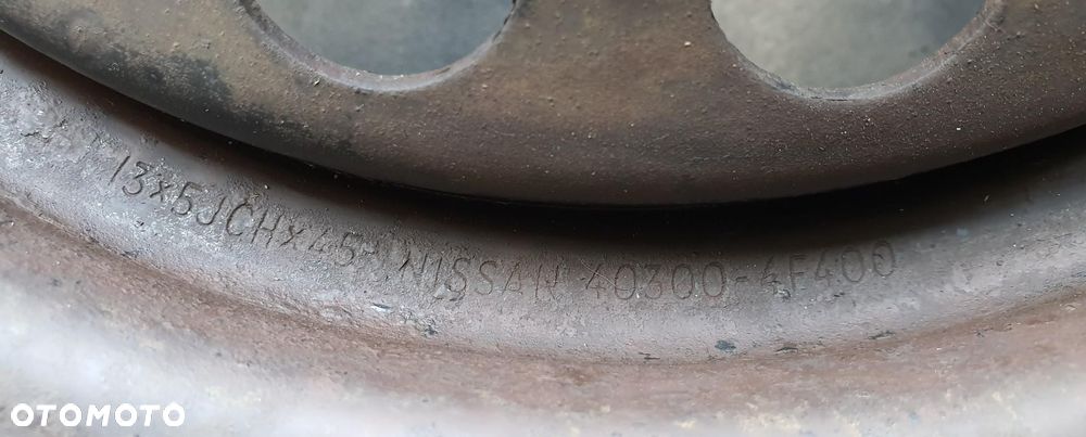 FELGA STALOWA 13 5J ET45 4X100 NISSAN MICRA K11 40300-4F400 1SZT - 2