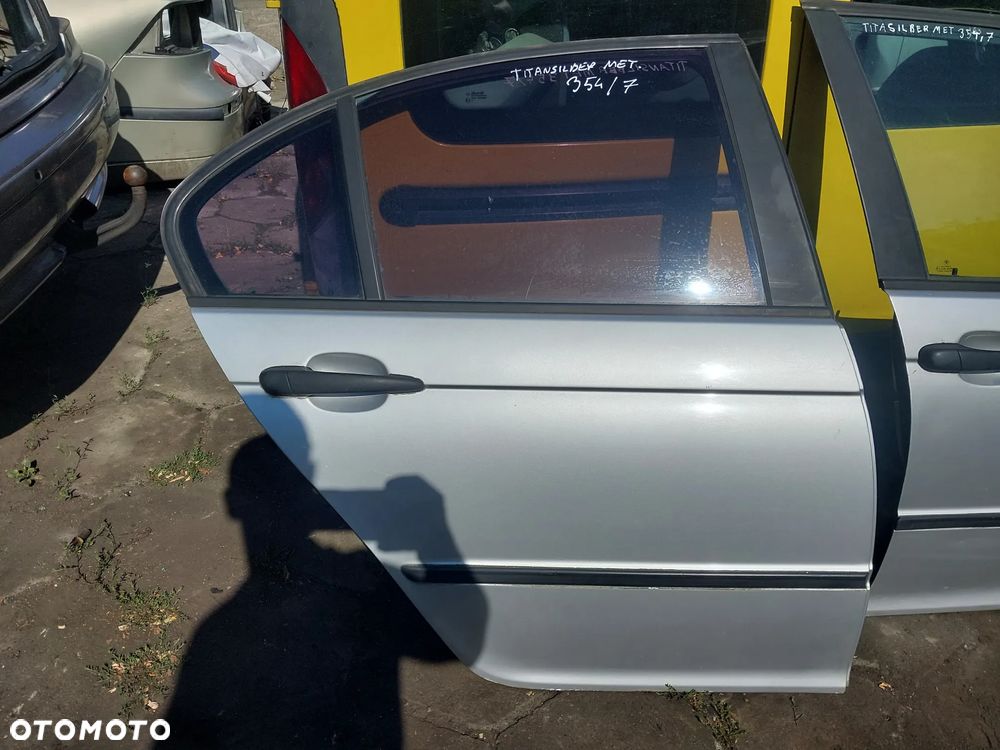 Drzwi prawe przednie tylne BMW E46 Lift FL Titansilber metalic 354/7 srebrne SEDAN prawy przód prawy tył tylne przednie kompletne - 3