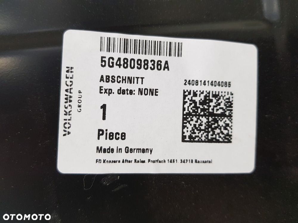 NOWY PRAWY PRZEDNI SŁUPEK DOLNY PRÓG VW GOLF VII 7 12-20 5G 5G4809836A - 5
