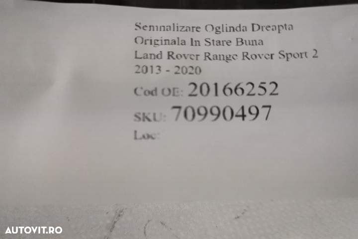 Semnalizare Oglinda Dreapta Originala In Stare Buna Land Rover Range R - 7