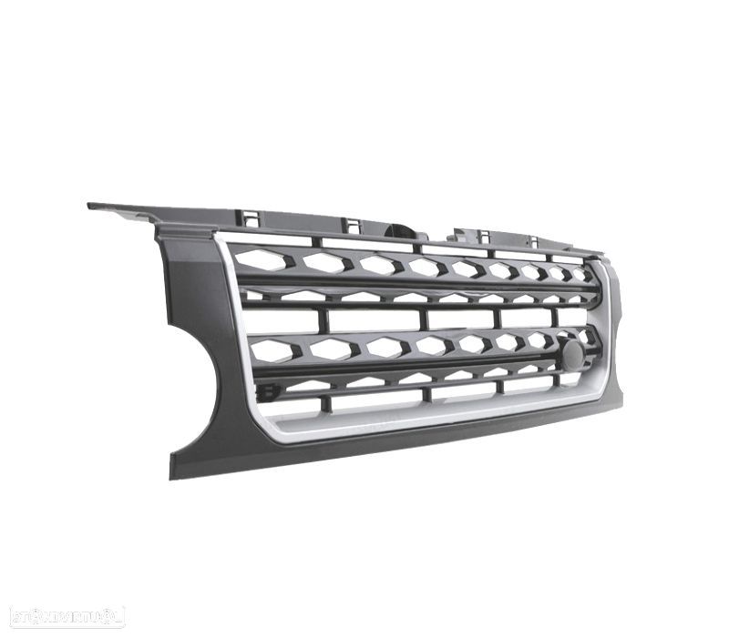 GRELHA LAND ROVER DISCOVERY III 05-09 LOOK DISCOVERY 4 PRETO BRILHANTE BORDA CROMADA - 3