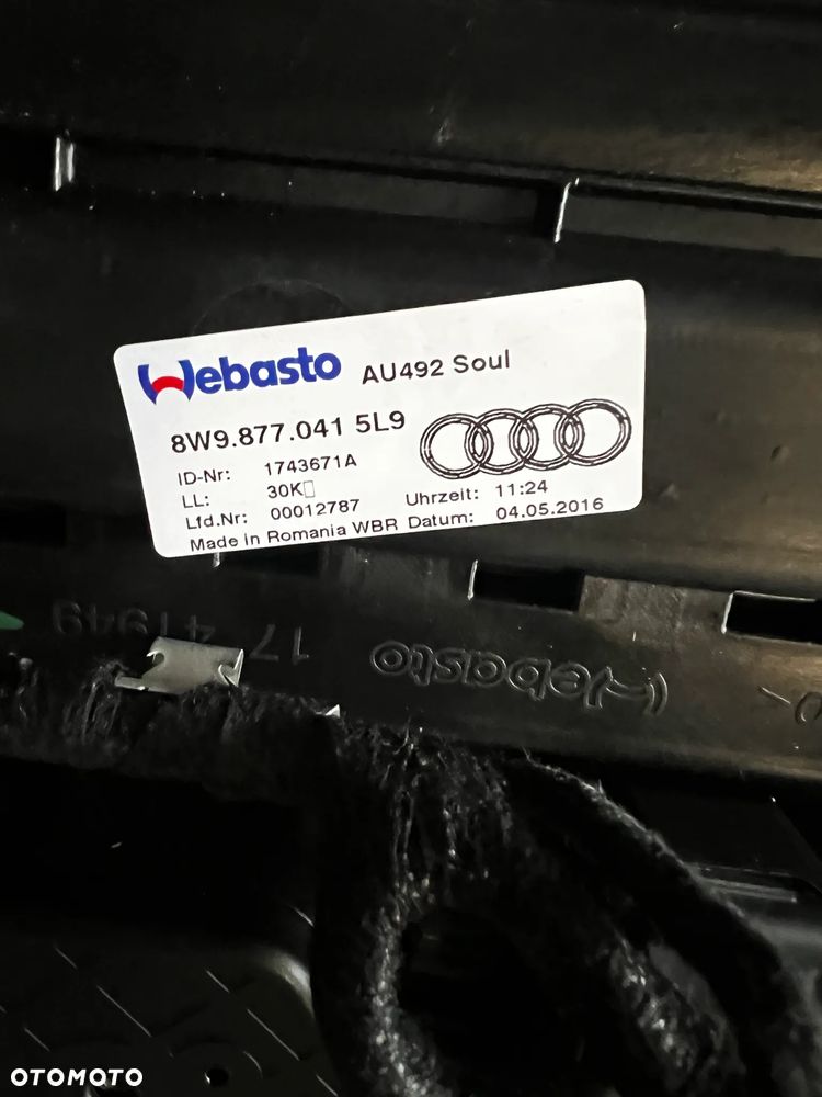 Audi A4 B9 S-LINE SZYBERDACH PANORAMA DACH 8W9877041 8W9877049 4M0907594 - 3