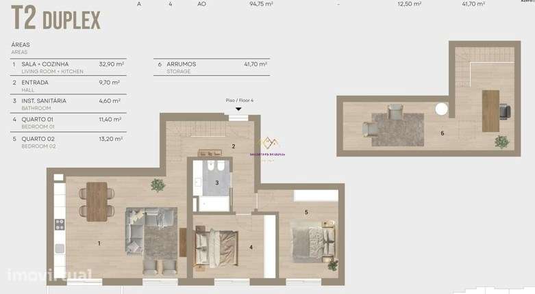 T2+1 Duplex com Estacionamento, Montijo - Grande imagem: 4/4