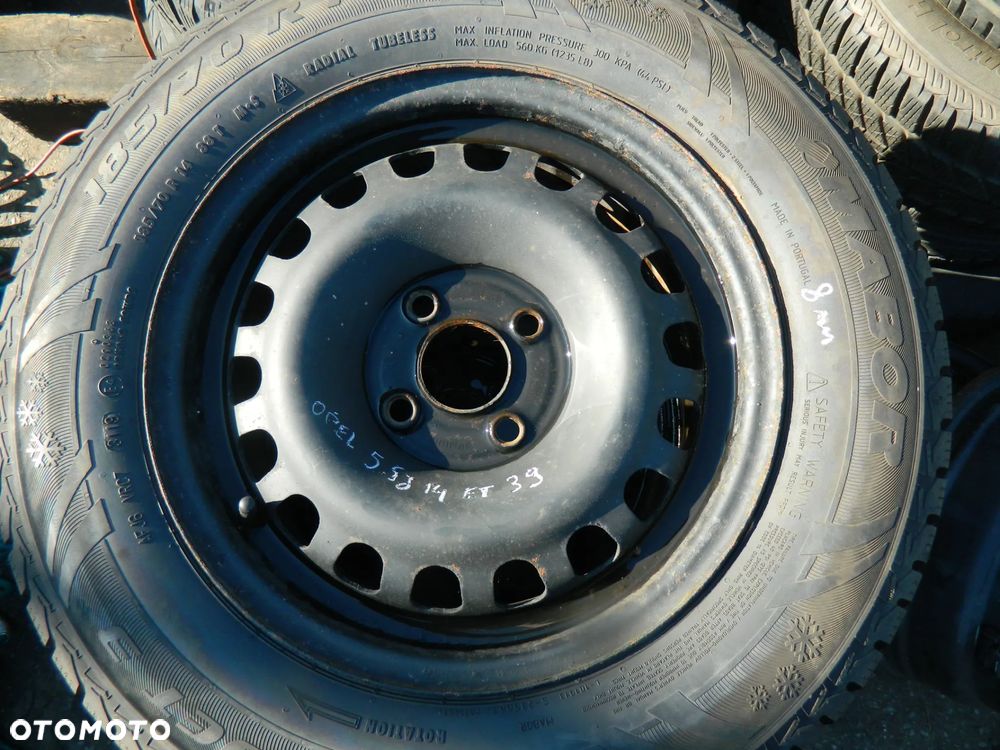 Koła Zimowe Opony Felgi Opel Chevrolet 5.5J14 ET3 8mm 19r9 4x100 185/70/14 - 2