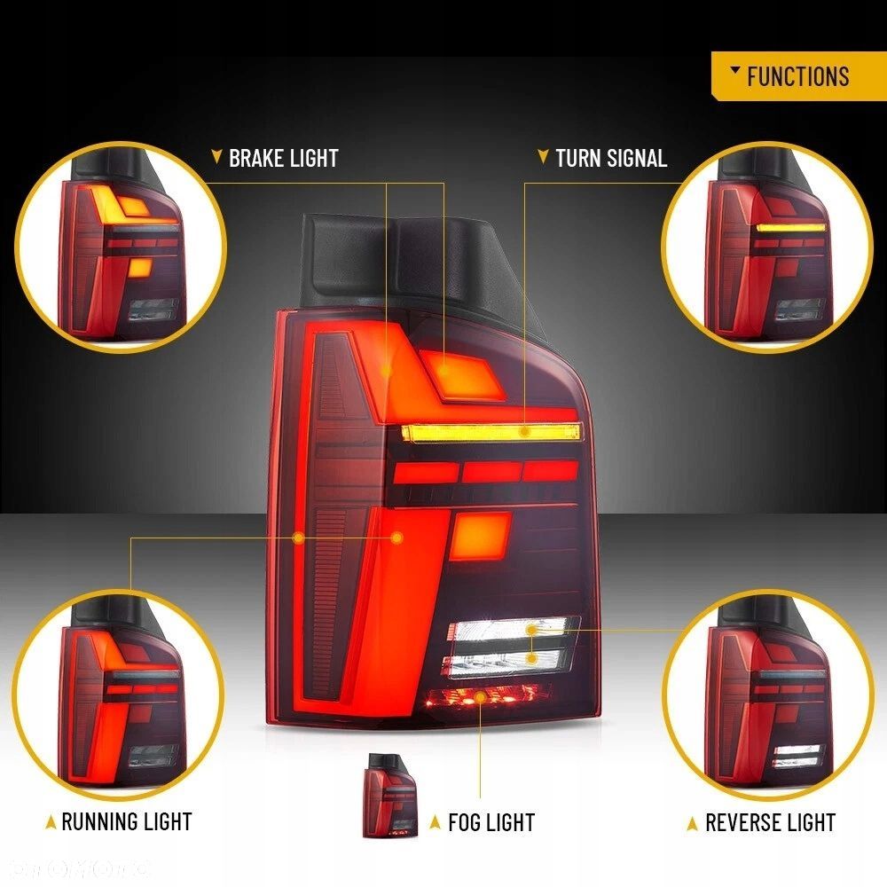 Lampy tylne Led Tuning wzor T6 2020 do T5 Vw Transporter Multivan Caravelle - 7