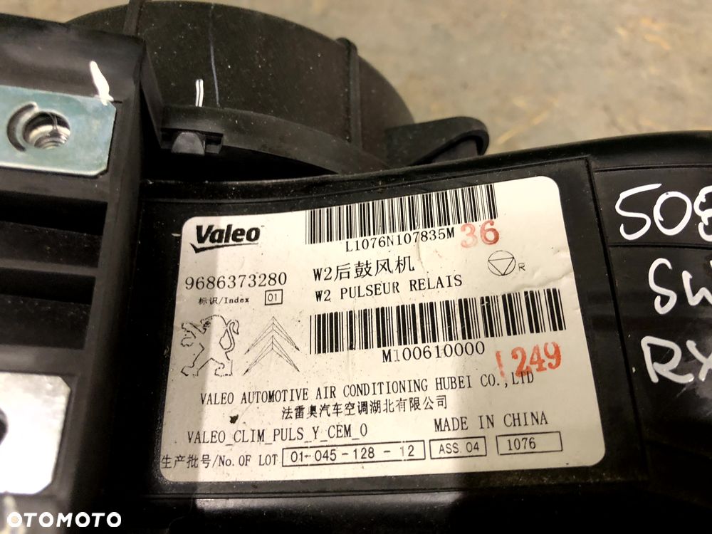 PEUGEOT 508 I WENTYLATOR DMUCHAWA NAWIEW NAGRZEWNICA TYŁ TYLNA 9686373280 - 4