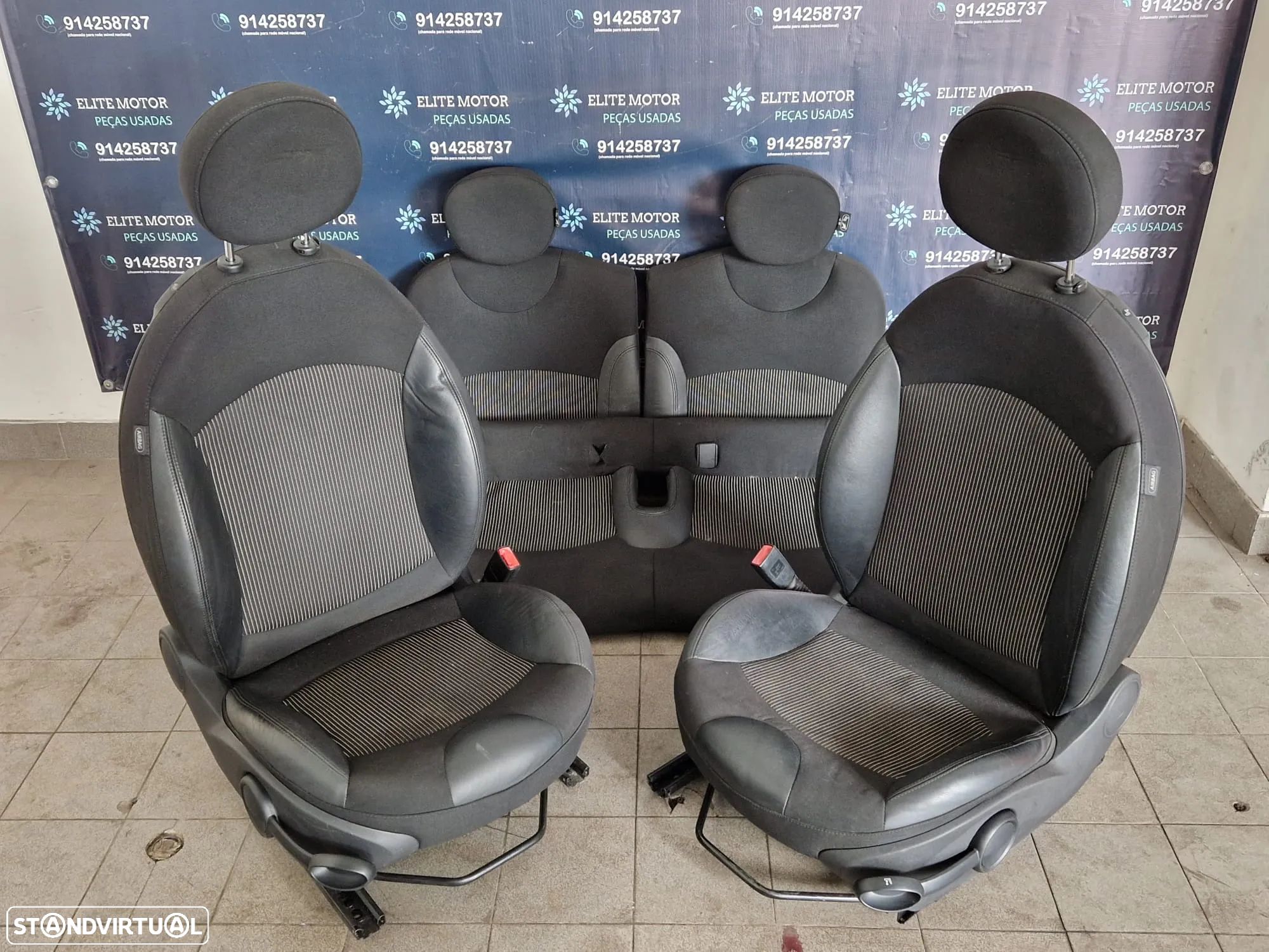 Jogo de bancos usados MINI ONE COOPER R56 PELE E TECIDO - 1