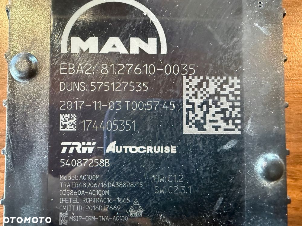 radar odległościowy sensor eba2 man tgx tgs euro 6 81.27610-0035 - 2