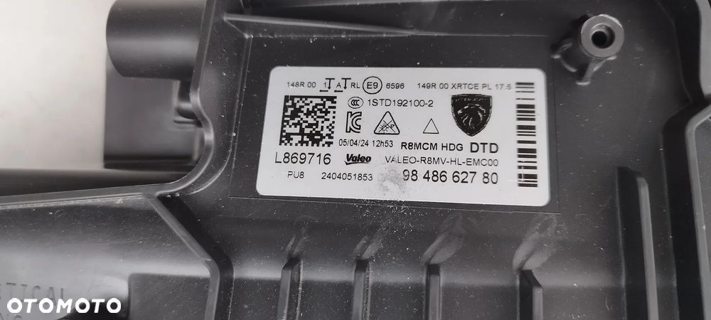 Peugeot 508 II Lift 2024- Full Led Matrix Prawa Nowa Oryginał 9848662780 - 5