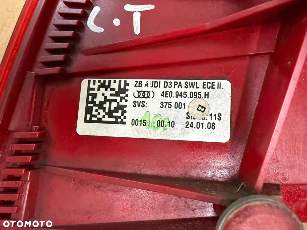 AUDI A8 D3 2 LIFT 08-10 LAMPA LEWA TYŁ TYLNA KAROSERYJNA 4E0945095H - 5