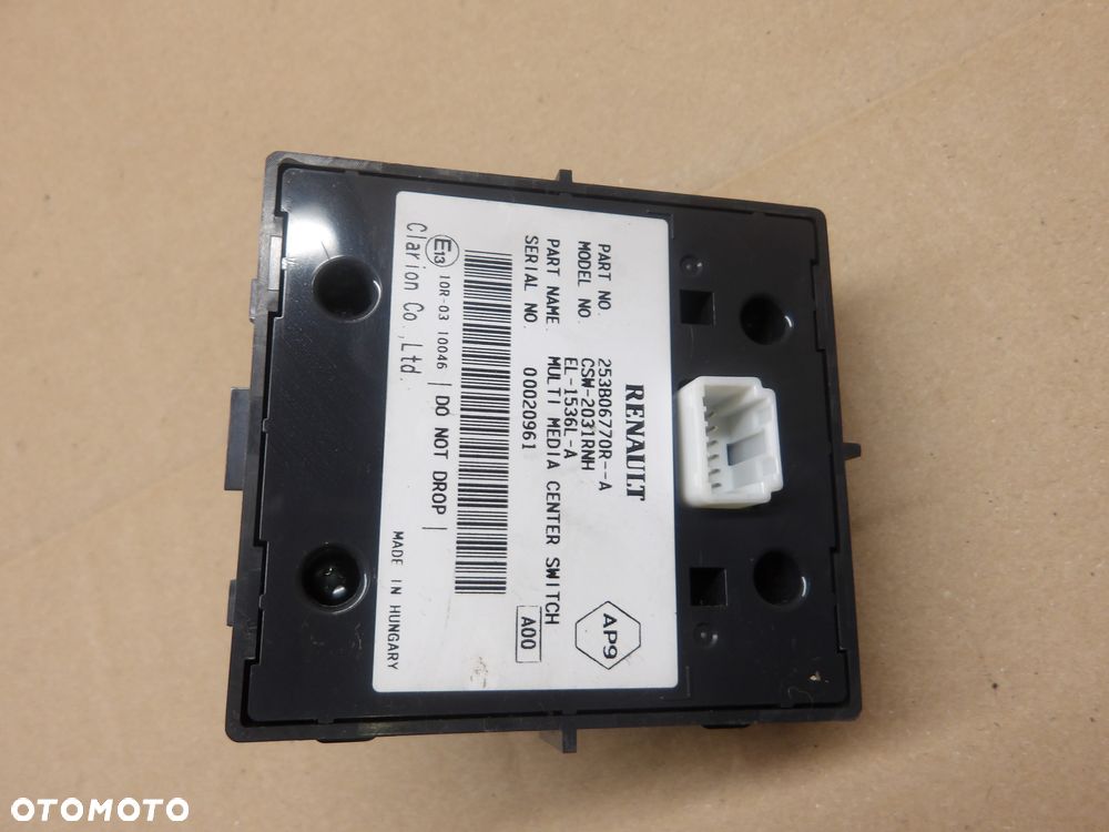 RENAULT GRAND SCENIC III 1.6 DCI PANEL STEROWANIA NAWIGACJI 253B06770R - 2
