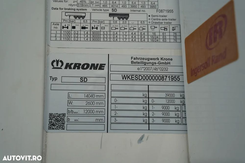 Krone CAMION FRIGORIFER KRONE / THERMO KING SLXi / PUNCT DE RIDICARE / - 30