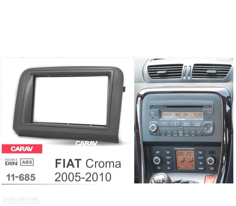 MOLDURA ADAPTADOR GRIS OSCURO PARA RADIO 2-DIN PARA FIAT CROMA - 1