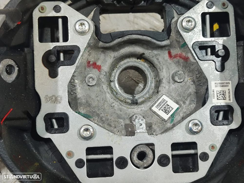 Volante completo 3 braços Mini Cooper R56 em pele com costura vermelha 6794624 - 9