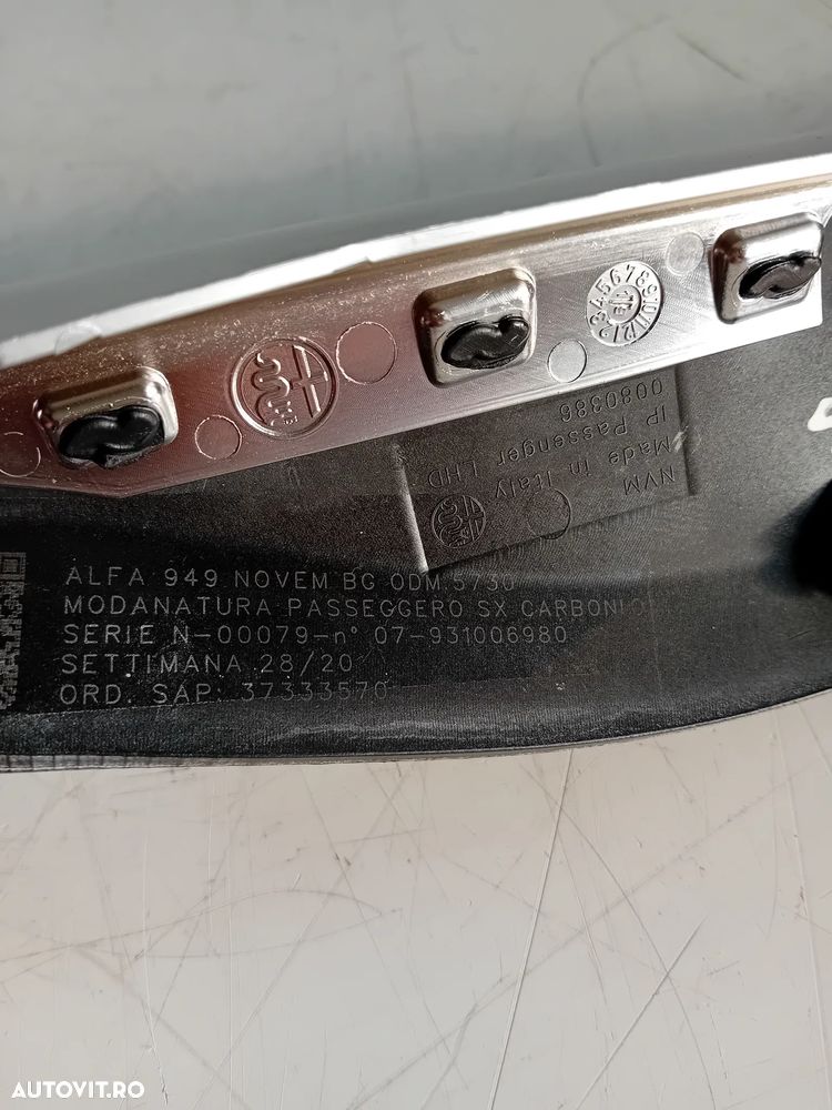 Ornament Trim Bord Carbon Alfa Romeo Stelvio Quadrifoglio An 2017-2022 Volan Stanga Europa - 7