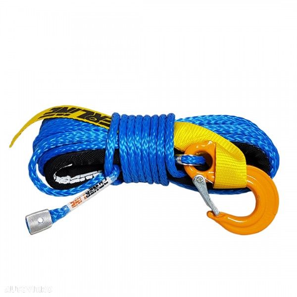 plasma ,sufa ,cablu sintetic troliu ATV albastra de 6 mm x 15m - 1