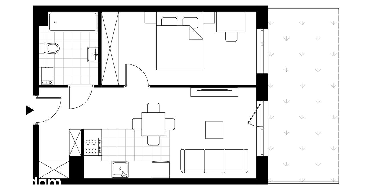 2-pokojowe mieszkanie 40m2 + ogródek Bezpośrednio - Pełny obrazek: 2/20