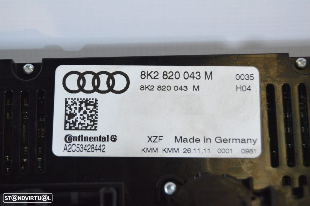 DISPLAY SOFAGEM COMANDO CHAUFFAGE AR CONDICIONADO AC CLIMATRONIC SIEMENS VDO AUDI 8T2820043M 8T2820043 A2C53284584 AUDI A4 B8 4K 3.0 TDI QUATTRO 245CV CDU CDUD A5 8T3 8TA - 6