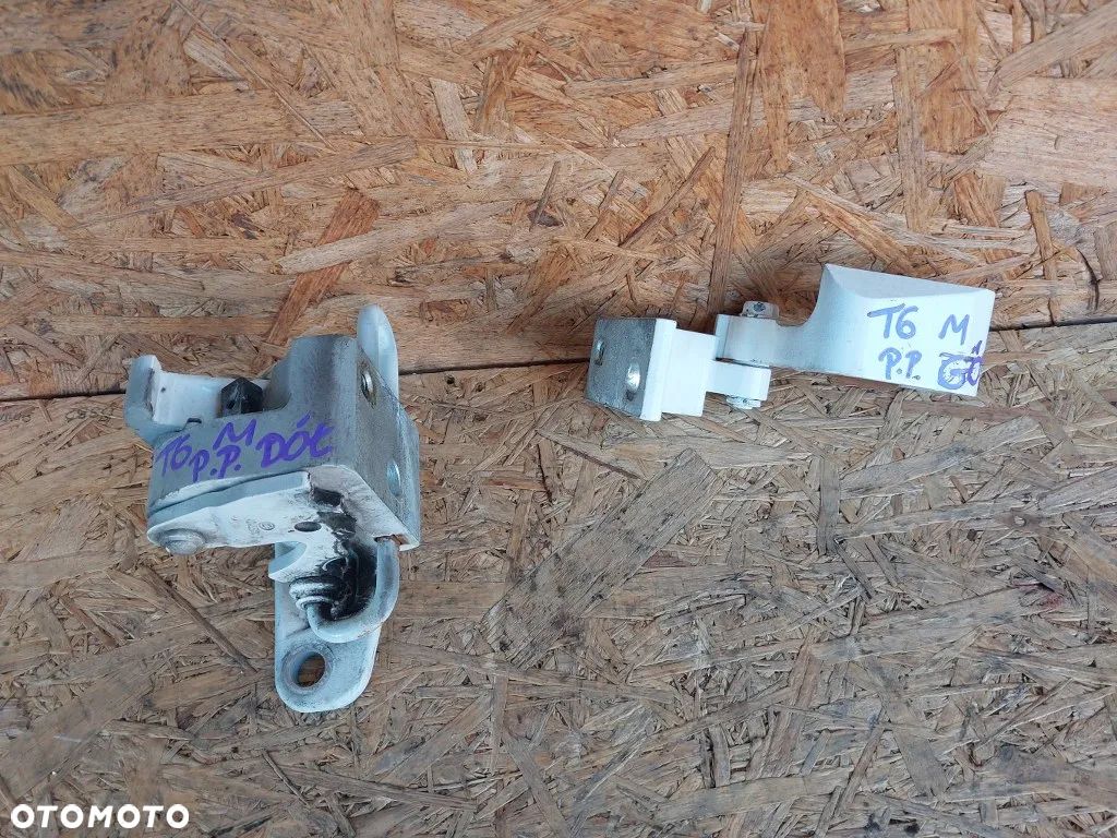 Zawias Drzwi Przedni Prawy Górny Dolny Komplet Vw Transporter T5 T6 7H0831412B - 1