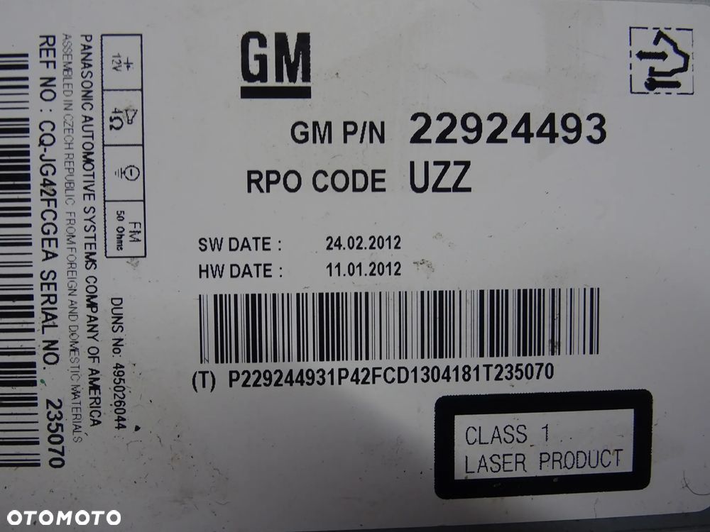 OPEL INSIGNIA CD400 RADIO ODTWARZACZ WYŚWIETLACZ PANEL AUX USB pin carpass sps programowanie - 5