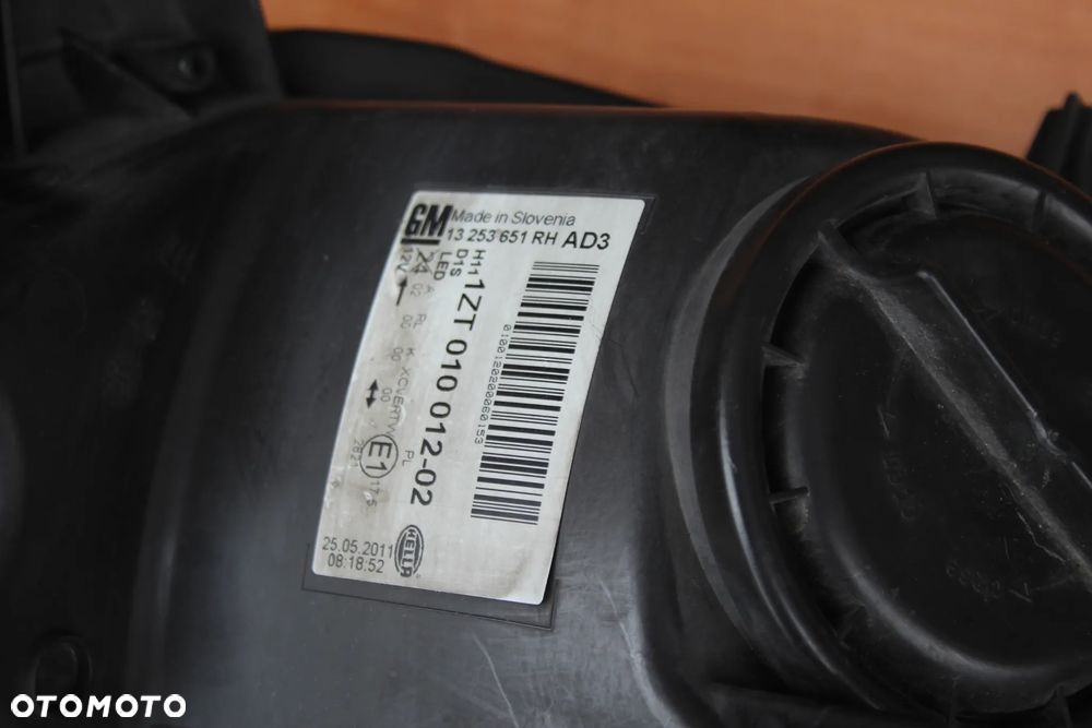 LAMPA PRAWA PRZEDNIA OPEL ASTRA J BI-XENON LED EUROPA DEMONTAŻ ORYGINAŁ 13253651 - 19