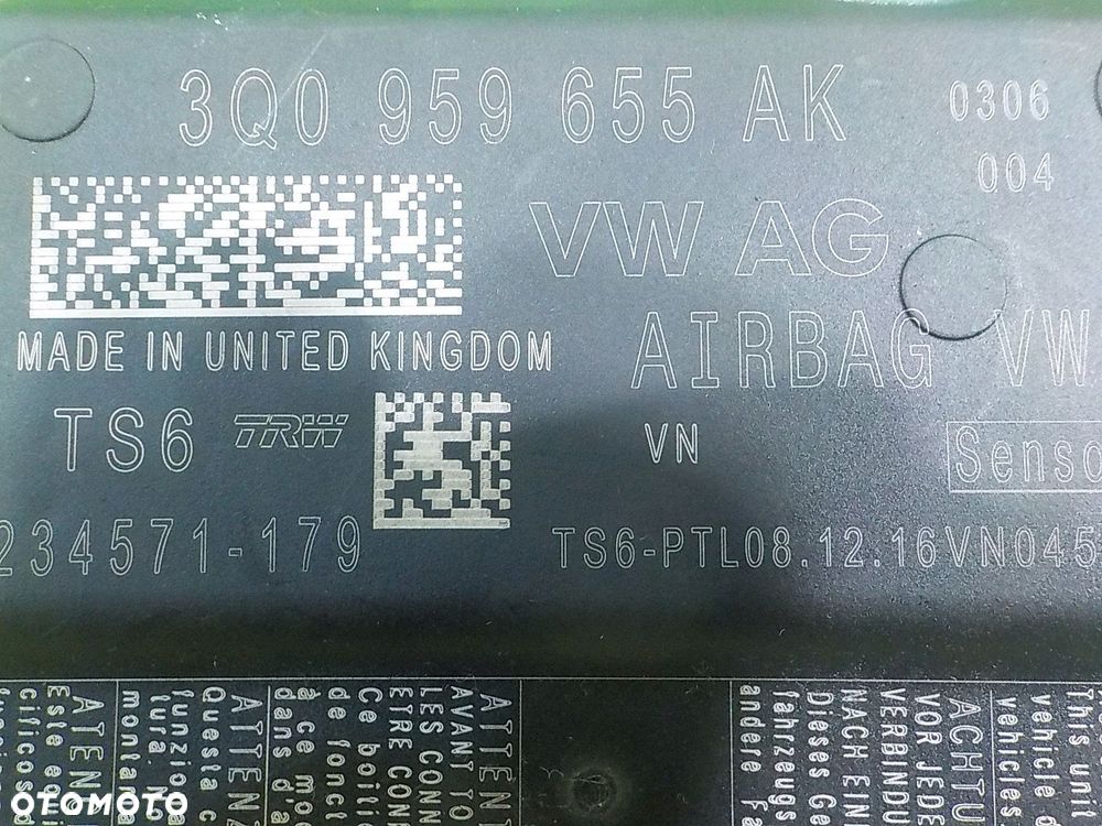 OCTAVIA III 5E 1.6 TDI 16r KOMBI 5D modul sensor AIRBAG 3Q0959655K - 12