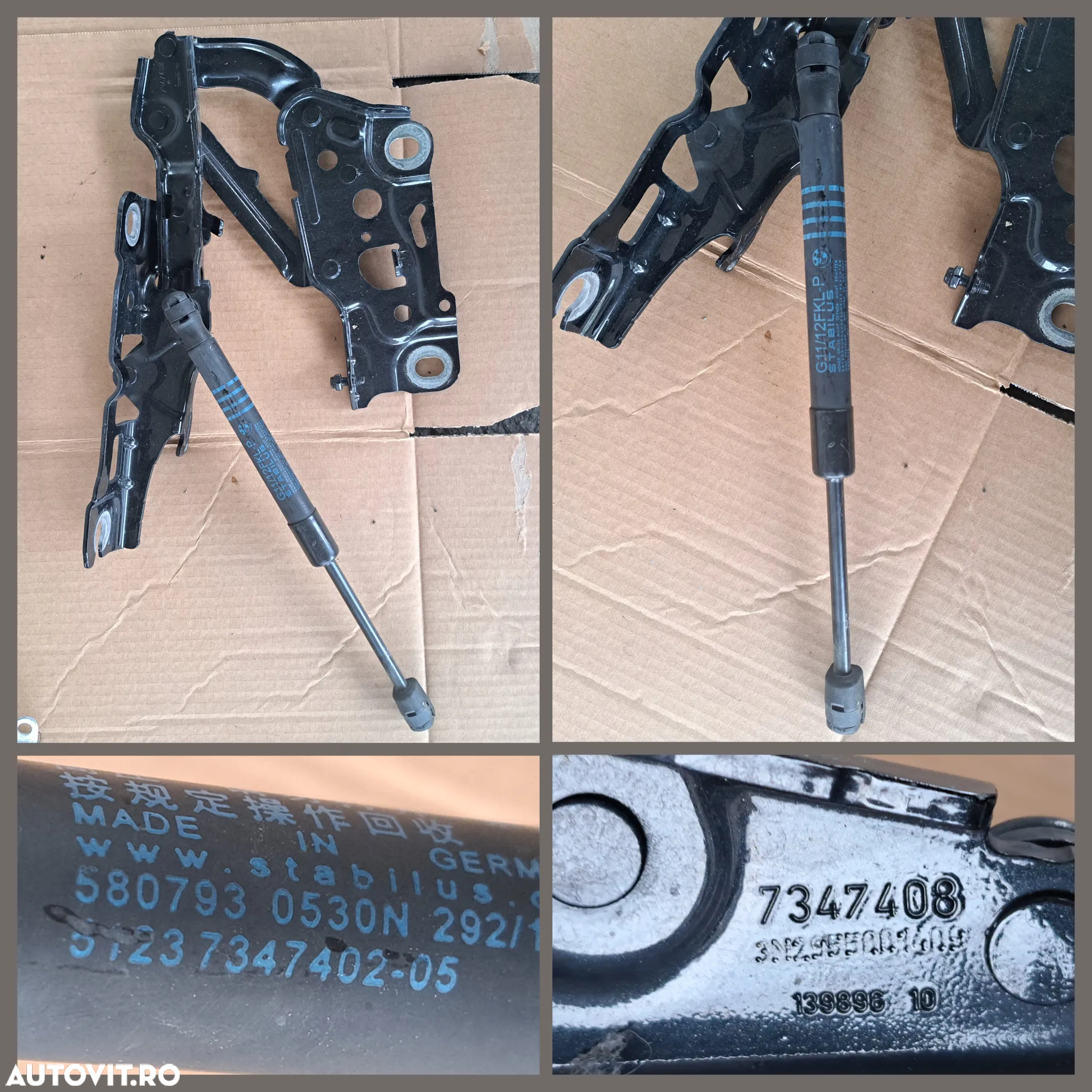 Ansamblu motoras stergatoare amortizor balama capota punte borna plus vas expansiune furtun lichid racire originale bmw G30 G11 G12 G14 - 4