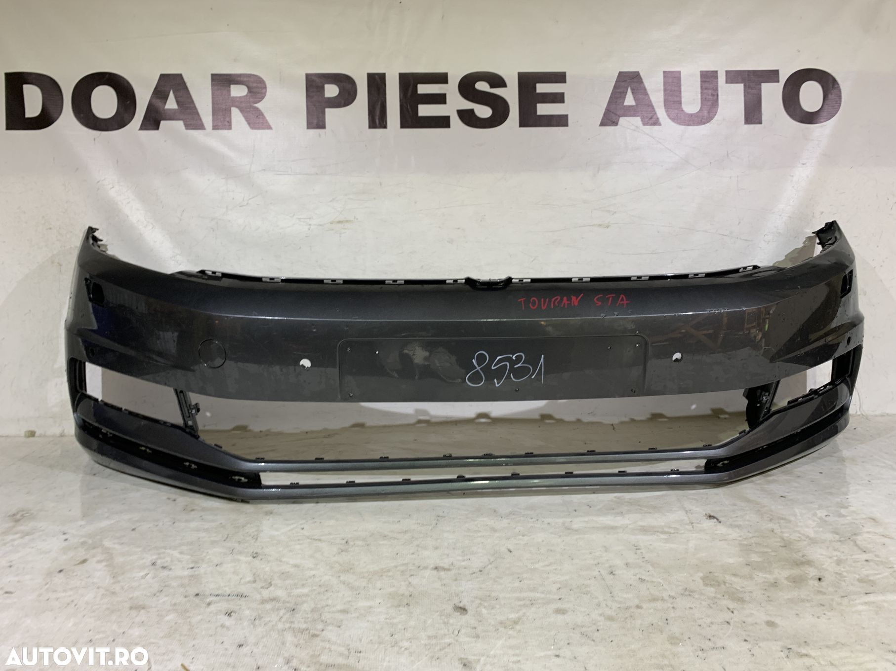 Bara fata VW Touran, 2015, 2016, 2017, 2018, 2019, cod origine OE 5TA807221A-L, cu gauri pentru spalatori faruri si senzori de parcare (4). - 1