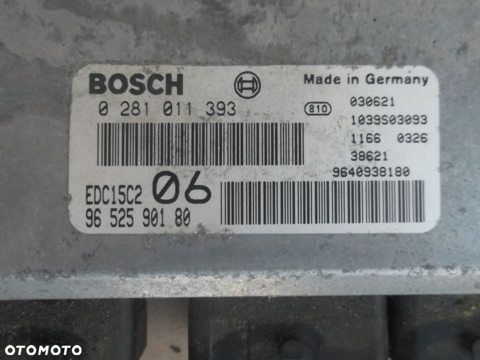 PEUGEOT 607 KOMPUTER SILNIKA 9652590180 0281011393 - 2