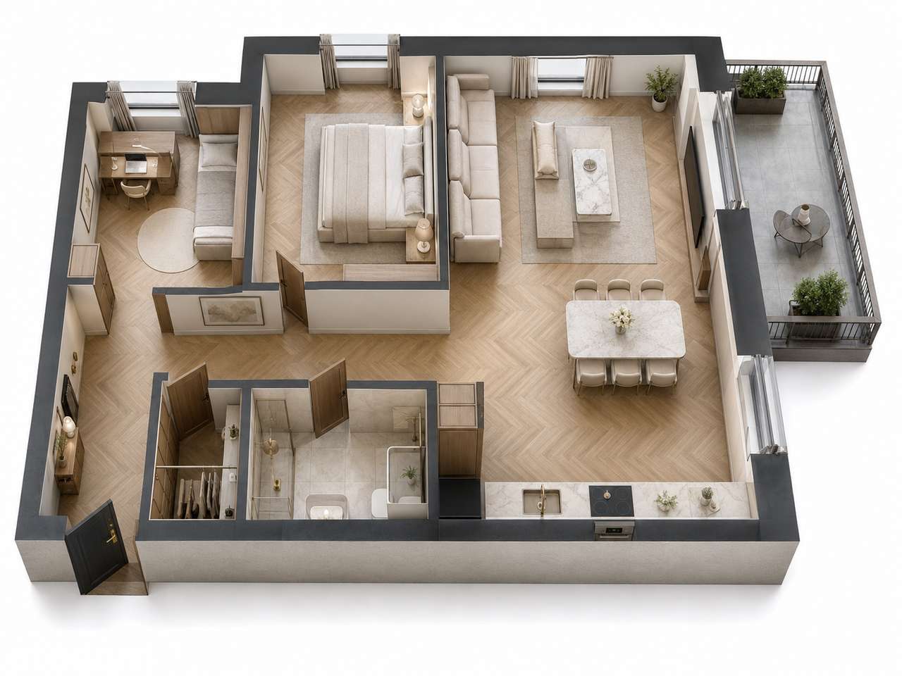 3 pokoje | duży balkon | winda | garderoba | hala garażowa | m6