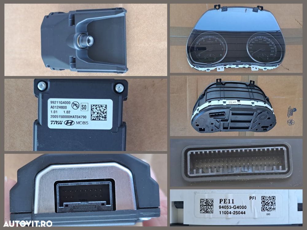 Hyundai i30 PD PDE gen 3 2017-2024 Volan Maneta stergatoare lumini Spira volan Radio Cd Butoane comanda clima Panou butoane reglaj faruri Camera video frontala Ceasuri bord Grila ventilatie Ornament trim central - 6