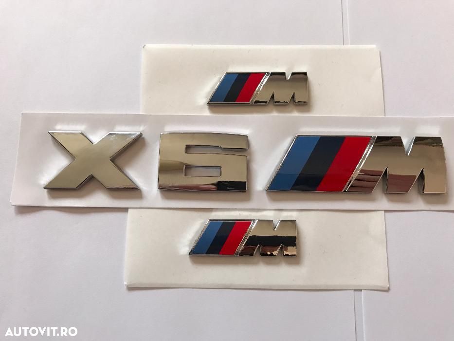 Set Emblema BMW X6M aripi/spate abs originale crom - 2
