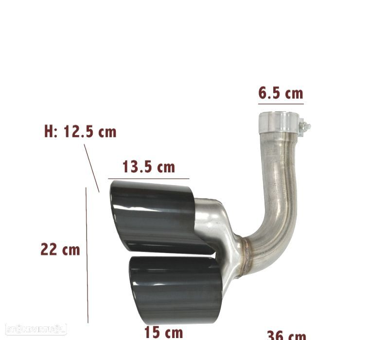 PONTEIRAS DE ESCAPE PORSCHE CAYENNE 17- LOOK S PRETO - 2