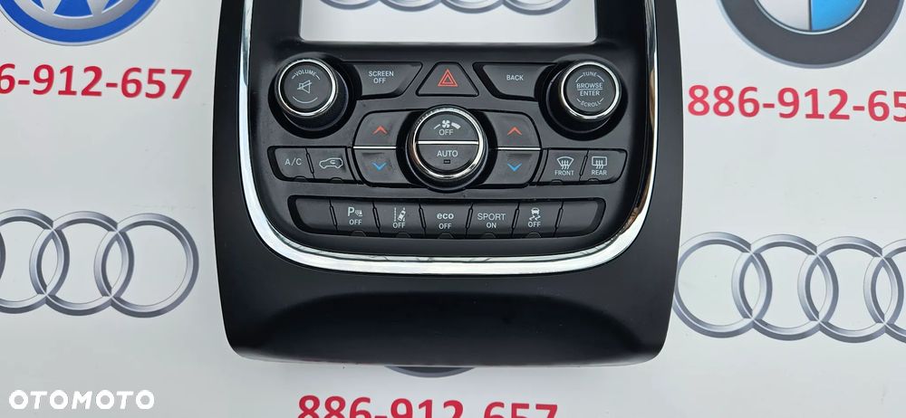 Dodge Durango III LIFT 2014-2017 Panel klimatyzacji AC Panel sterowania nawiewem Ramka wyświetlacza radia pod duży wyświetlacz P68253734AG - 3