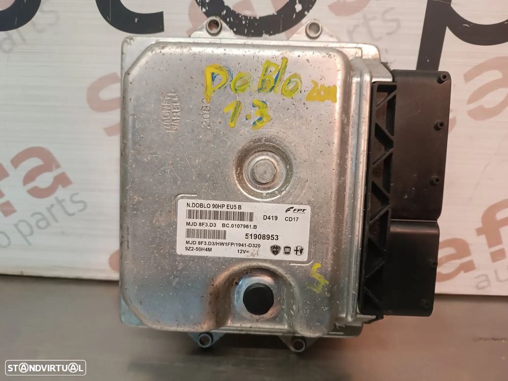 UNIDADE / CENTRALINA DO MOTOR FIAT DOBLO / OPEL COMBO 1.3JTD 90CV 51908953 MJD8F3D3 - 3