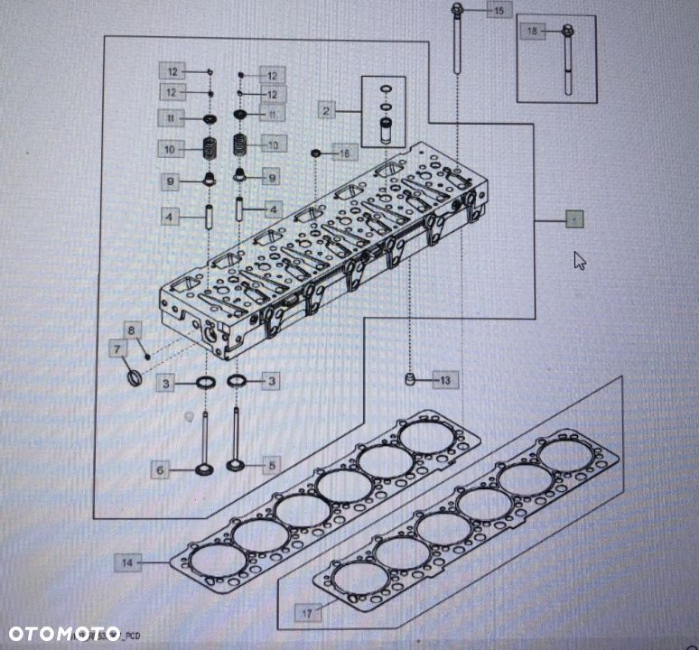 RE533513/SE502540/Głowica cylindra/John Deere 8345R 7230R 7250R 7280R 8235R 8270R - 1
