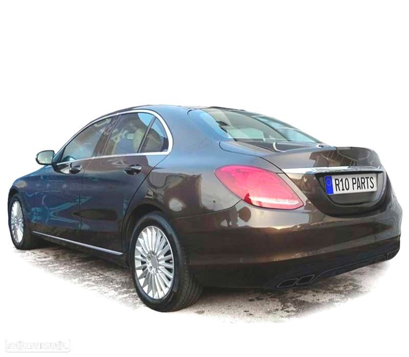 DIFUSOR MERCEDES CLASE C W205 SEDAN 14-18 LOOK AMG PRETO MAT + PONTEIRAS ESCAPE - 2