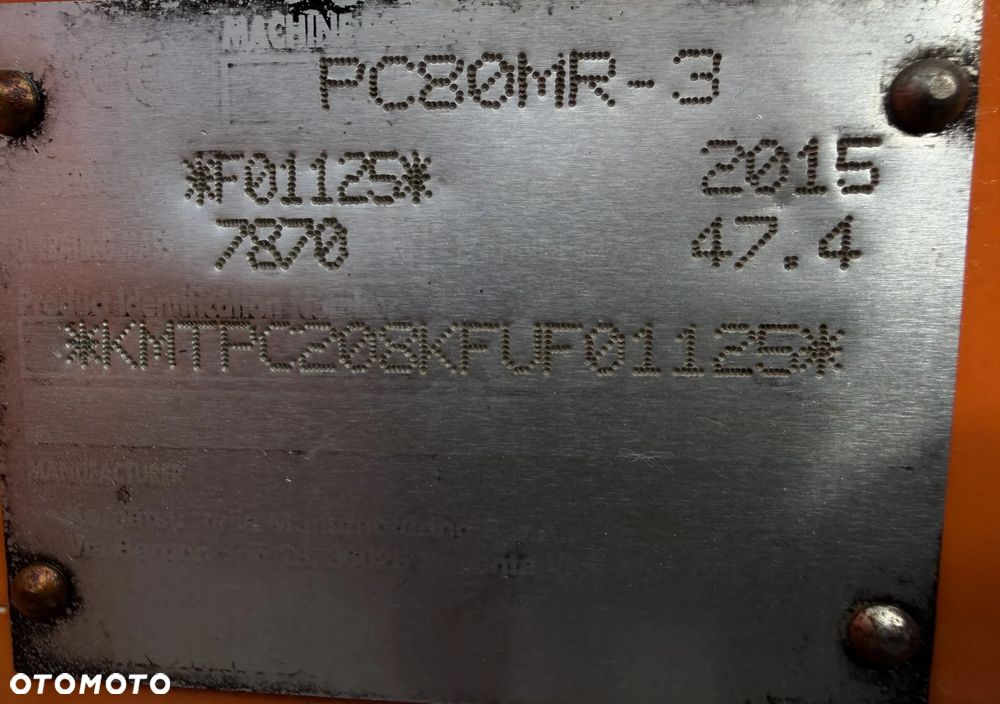 Komatsu Koparka Gąsienicowa 8 ton PC80MR-3. Sprowadzona z Norwegii. Centralne smarowanie!! Maszyna jak Nowa 2016rok. Niski Przebieg3x łamane Ramię. Klimatyzacja ser.DEKRA. Własna pompa paliwa. Ani deka luzów i wycieków. Gąsienice klepki bez zużycia! Podwozie w pięknym stanie. Okazja Maszyna zadbana!! Po serwisach eksploatacyjnych. - 4