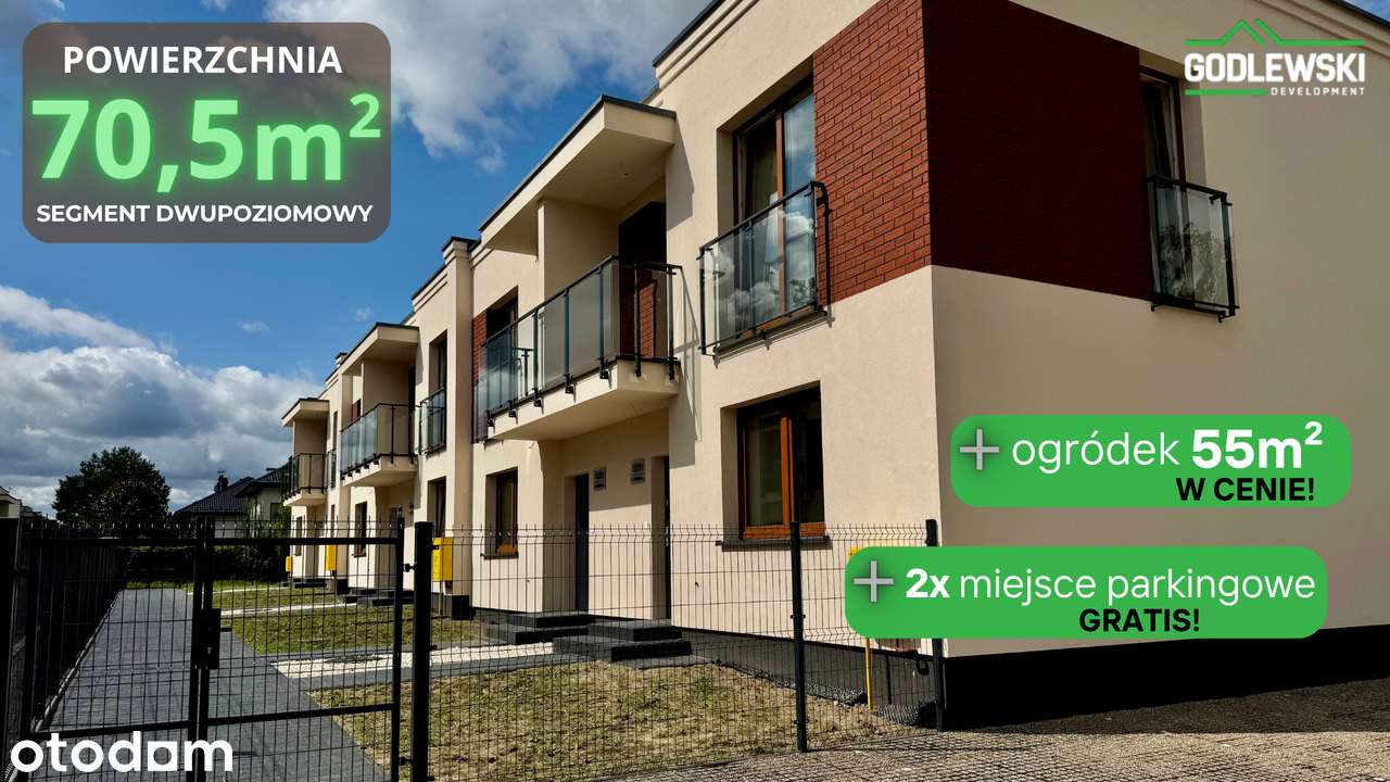 Gotowe Błękitna II! Segment 70,5m2 z ogródkiem i 2x miejsce postojowe!